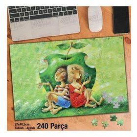 Asil Hobi Yasak Elma-İki Sevgili-Aşk Yapboz-Ayak Destekli Çerçeveli 240 Parça Puzzle