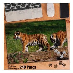 Asil Hobi Yavru Kaplan-Doğa-Hayvan-Amazon Yapboz-Ayak Destekli Çerçeveli 240 Parça Puzzle