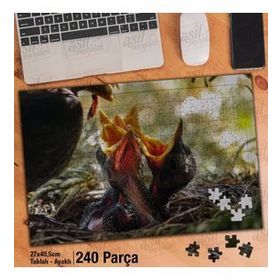 Asil Hobi Yavru Kuşlar-Yuva-Beslemek-Doğa Yapboz-Ayak Destekli Çerçeveli 240 Parça Puzzle