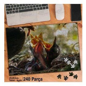 Asil Hobi Yavru Kuşlar-Yuva-Beslemek-Doğa Yapboz-Ayak Destekli Çerçeveli 240 Parça Puzzle