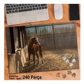 Asil Hobi Yavru Tay-At-Vahşi Hayvan-Doğa Yapboz-Ayak Destekli Çerçeveli 240 Parça Puzzle