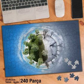 Asil Hobi Yaz-Kış Bitki Örtüsü-Evren-Doğa Yapboz-Ayak Destekli Çerçeveli 240 Parça Puzzle