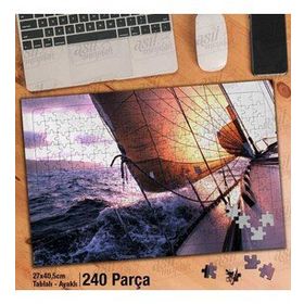 Asil Hobi Yelken-Deniz-Dalga-Tekne Yapboz-Ayak Destekli Çerçeveli 240 Parça Puzzle