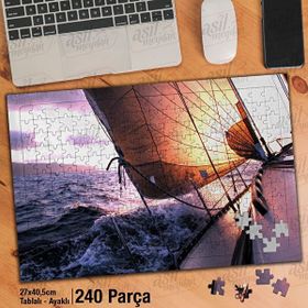 Asil Hobi Yelken-Deniz-Dalga-Tekne Yapboz-Ayak Destekli Çerçeveli 240 Parça Puzzle