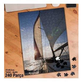 Asil Hobi Yelken-Tekne-Deniz-Doğa Yapboz-Ayak Destekli Çerçeveli 240 Parça Puzzle