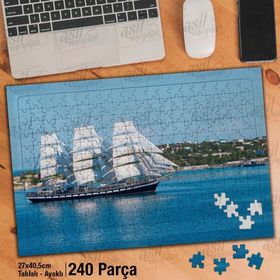 Asil Hobi Yelken-Tekne-Doğa-Gezi-Tur Yapboz-Ayak Destekli Çerçeveli 240 Parça Puzzle