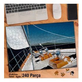 Asil Hobi Yelken-Tekne-Yat-Deniz-Doğa-Tatil Yapboz-Ayak Destekli Çerçeveli 240 Parça Puzzle