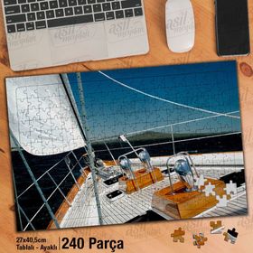 Asil Hobi Yelken-Tekne-Yat-Deniz-Doğa-Tatil Yapboz-Ayak Destekli Çerçeveli 240 Parça Puzzle