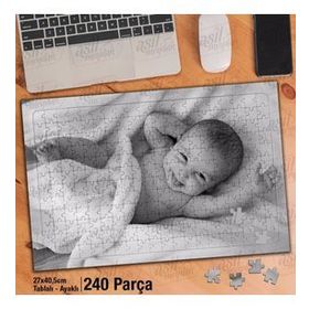 Asil Hobi Yenidoğan-Gülümseyen Bebek-Mutlu Bebek Yapboz-Ayak Destekli Çerçeveli 240 Parça Puzzle