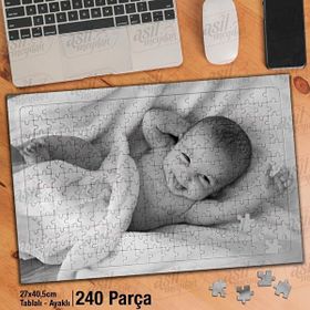 Asil Hobi Yenidoğan-Gülümseyen Bebek-Mutlu Bebek Yapboz-Ayak Destekli Çerçeveli 240 Parça Puzzle