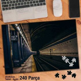 Asil Hobi Yeraltı-Metro-Seyahat-Girdap-Ray Yapboz-Ayak Destekli Çerçeveli 240 Parça Puzzle