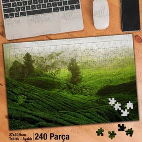 Asil Hobi Yeşil Çimenler-Ağaçlar-Doğa-Manzara Yapboz-Ayak Destekli Çerçeveli 240 Parça Puzzle