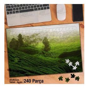 Asil Hobi Yeşil Çimenler-Ağaçlar-Doğa-Manzara Yapboz-Ayak Destekli Çerçeveli 240 Parça Puzzle