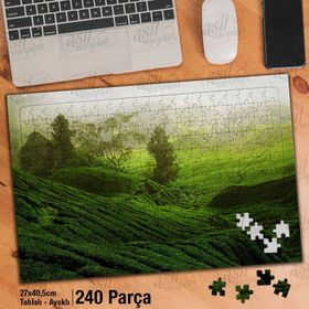 Asil Hobi Yeşil Çimenler-Ağaçlar-Doğa-Manzara Yapboz-Ayak Destekli Çerçeveli 240 Parça Puzzle
