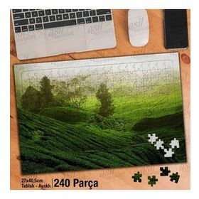 Asil Hobi Yeşil Çimenler-Ağaçlar-Doğa-Manzara Yapboz-Ayak Destekli Çerçeveli 240 Parça Puzzle