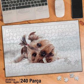 Asil Hobi Yorkshire-Terrier-Süs Köpeği-Hayvan Yapboz-Ayak Destekli Çerçeveli 240 Parça Puzzle