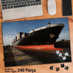Asil Hobi Yük Gemisi-Deniz-Liman Yapboz-Ayak Destekli Çerçeveli 240 Parça Puzzle