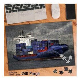 Asil Hobi Yük Gemisi-Deniz-Taşımacılık-Gri Bulut Yapboz-Ayak Destekli Çerçeveli 240 Parça Puzzle