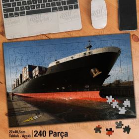 Asil Hobi Yük Gemisi-Tersane-Liman Yapboz-Ayak Destekli Çerçeveli 240 Parça Puzzle