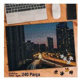 Asil Hobi Yüksek Binalar-İş Merkezi-Şehir-Manzara Yapboz-Ayak Destekli Çerçeveli 240 Parça Puzzle