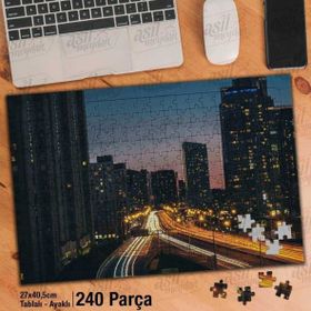 Asil Hobi Yüksek Binalar-İş Merkezi-Şehir-Manzara Yapboz-Ayak Destekli Çerçeveli 240 Parça Puzzle