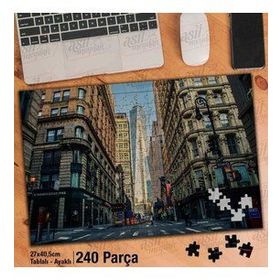 Asil Hobi Yüksek Binalar-Mimari-Cadde-New York Yapboz-Ayak Destekli Çerçeveli 240 Parça Puzzle