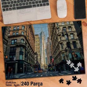 Asil Hobi Yüksek Binalar-Mimari-Cadde-New York Yapboz-Ayak Destekli Çerçeveli 240 Parça Puzzle