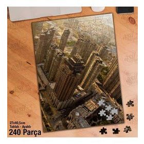Asil Hobi Yüksek Binalar-Şehir-Konut-Mimari Yapboz-Ayak Destekli Çerçeveli 240 Parça Puzzle