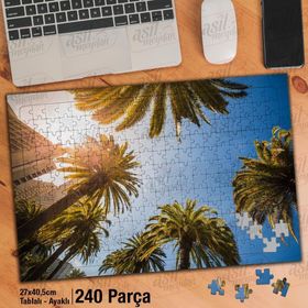 Asil Hobi Yüksek Palmiye Ağaçları-Manzara-Yapboz-Ayak Destekli 240 Parça Puzzle