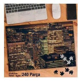 Asil Hobi Yükselen Binalar-Gece-Kuşbakışı-Manzara Yapboz-Ayak Destekli Çerçeveli 240 Parça Puzzle
