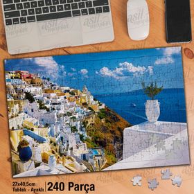Asil Hobi Yunanistan-Mykonos Adası-Manzara Yapboz-Ayak Destekli Çerçeveli 240 Parça Puzzle