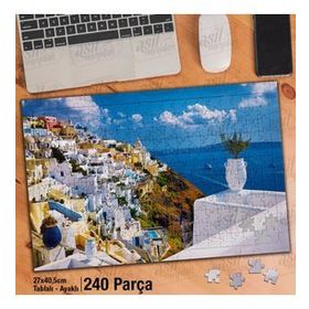 Asil Hobi Yunanistan-Mykonos Adası-Manzara Yapboz-Ayak Destekli Çerçeveli 240 Parça Puzzle