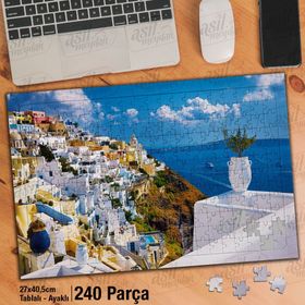 Asil Hobi Yunanistan-Mykonos Adası-Manzara Yapboz-Ayak Destekli Çerçeveli 240 Parça Puzzle
