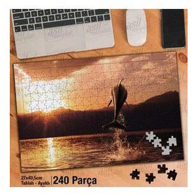 Asil Hobi Yunus Balığı-Doğa-Deniz-Manzara Yapboz-Ayak Destekli Çerçeveli 240 Parça Puzzle