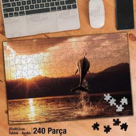 Asil Hobi Yunus Balığı-Doğa-Deniz-Manzara Yapboz-Ayak Destekli Çerçeveli 240 Parça Puzzle