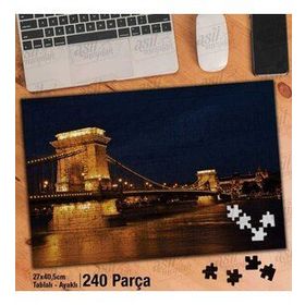 Asil Hobi Zincir Köprü-Deniz-Gece-Yansıma Yapboz-Ayak Destekli Çerçeveli 240 Parça Puzzle