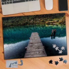 Asilmeydan 424483195 240 Parça Göl Üstünde Tahta Iskele Manzara Puzzle Yapboz Tablo