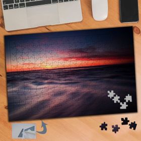Asilmeydan 425034620 240 Parça Kızıl Gün Batımı Ve Deniz Manzara Puzzle Yapboz Tablo