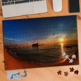 Asilmeydan 425034620 240 Parça Kızıl Gün Batımı Ve Deniz Manzara Puzzle Yapboz Tablo