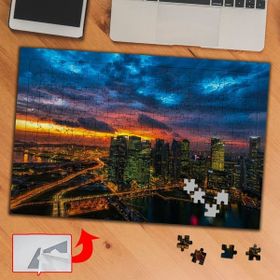 Asilmeydan 425623528 Manzarası240 Parça Gece Şehirde Plaza Puzzle Yapboz Tablo