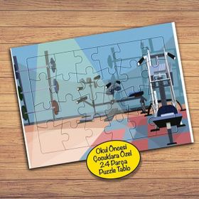 Asilmeydan 427757417 24 Parça Spor Salonu Fitness Çocuk Puzzle Yapboz Tablo