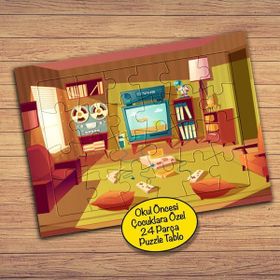 Asilmeydan 427805186 24 Parça Sinema Odası İç Dizayn Çocuk Puzzle Yapboz Tablo