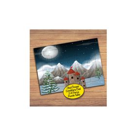 Asilmeydan 427995960 24 Parça Dolunay Karlı Dağlar Şato Çocuk Puzzle Yapboz Tablo