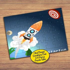 Asilmeydan 428107241 24 Parça Gökyüzü Roket Yolculuğu Çocuk Puzzle Yapboz Tablo