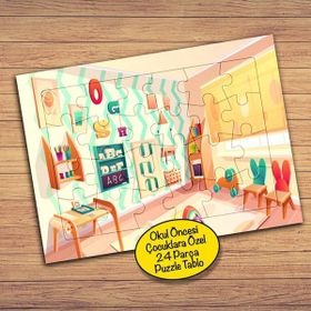 Asilmeydan 428328932 24 Parça Çocuk Odası İç Mimar Dizayn Çocuk Puzzle Yapboz Tablo