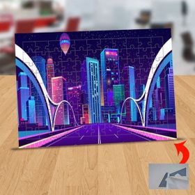Asilmeydan 433114881 99 Parça Işıklı Şehir Yolu Puzzle Yapboz Tablo
