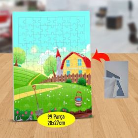 Asilmeydan 433123861 99 Parça Bahçeli Sevimli Ev Puzzle Yapboz Tablo