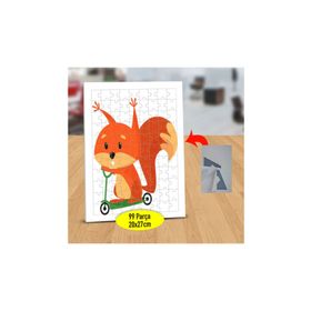 Asilmeydan 433153696 99 Parça Kaykaydaki Sincap Puzzle Yapboz Tablo