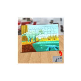 Asilmeydan 433195428 99 Parça Denize Bakan Dinozor Puzzle Yapboz Tablo