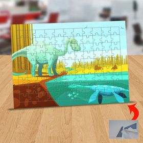 Asilmeydan 433195428 99 Parça Denize Bakan Dinozor Puzzle Yapboz Tablo